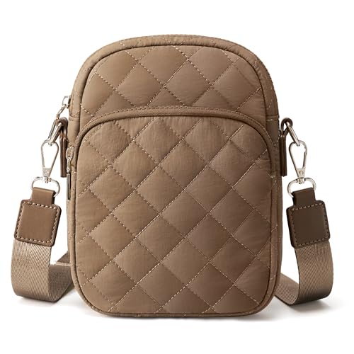 Quilted Crossbody Bag Small Women Shoulder Bags Purses Handbag Backpack Puffer Soft Fashion Design Magnetic and Zipper Pocket