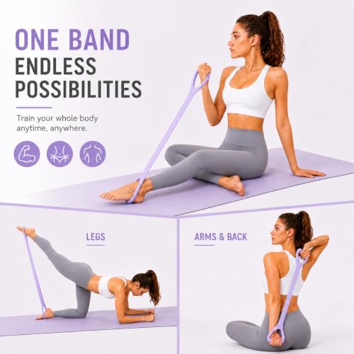 Image of Upgraded Figure 8 Resistance Band with Handles, 35 lb Strong Stretch Exercise Band for Arms, Shoulders and Full-Body Workouts, Elastic Fitness Band for Women and Men