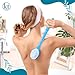 Bath Body Brush Long Handle Back Shower Brush Exfoliating Back, Body, and Feet Scrubber Soft Nylon Bristles (Blue)