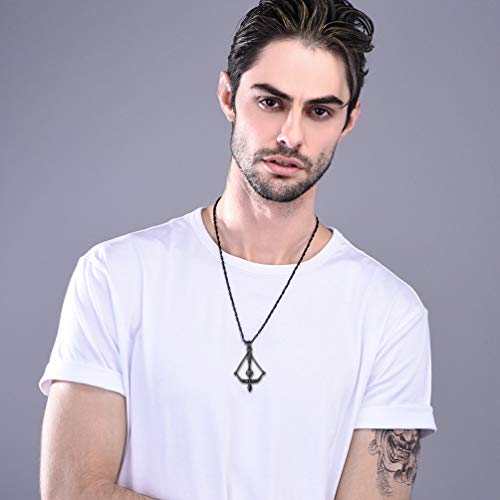 Prosteel Bow & Arrow Necklace,Necklaces Pendants,Viking Jewelry,Gothic,Black,Mens Jewelry,Wonder Woman,Valentine's Day,Gift #TOP2