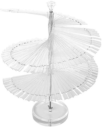 Feadem Nail Color Display, 120 pcs Nail Art Color Chart Display Stand Spiral False Nails Display Shelf Practice Tools For Solon Nails Polish Gel Show (Clear)