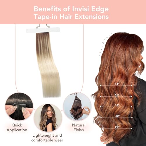 Image of Sindra Invisi Edge Tape in Hair Extensions Human Hair