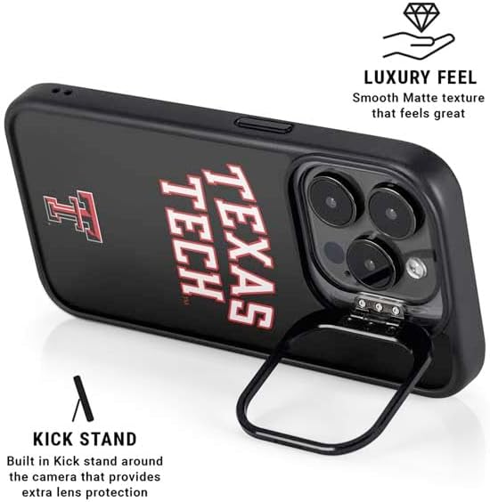 Skinit Kickstand Phone Case Compatible with iPhone 16 Pro - Officially Licensed Texas Tech University Bold Design