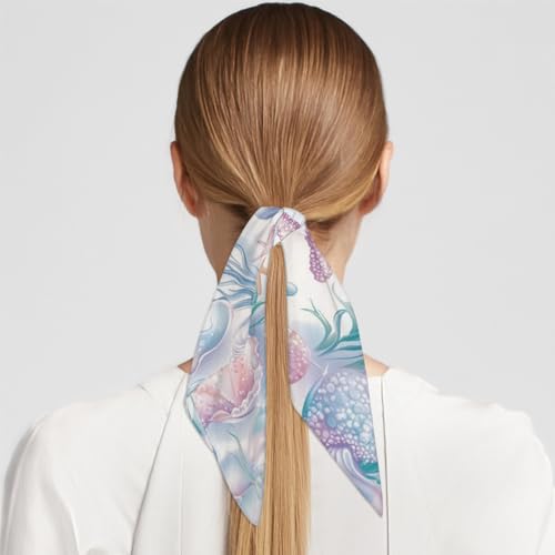 Women's Square Silk Scarf Bandana - 23.6x23.6 Inch Head Scarf, Polyester with Tropical Palm Pattern Print4