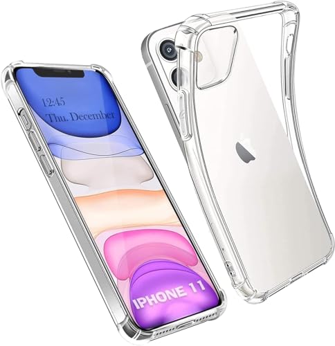 Captor Cover iPhone 11 Trasparente TPU Morbido, Silicone Flessibile, Antiurto, Paraurti, Assorbimento Urti, Protezione Totale, Anti Ingiallimento Resistente iPhone 11 Cover (Trasparente Shockproof)