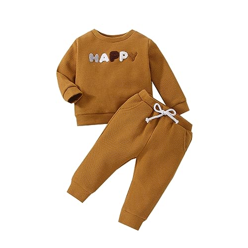 Toddler Baby Boy Clothes Letter Crewneck Fall Boy Winter Outfits Sweatshirt Long Sleeve Pants Clothes Set 6 Month-4T