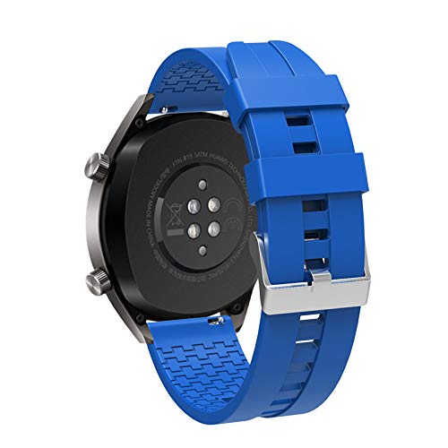Fleshy Leaf Watch Band Compatible with Honor Magic Watch 2 46mm / Huawei GT/GT 2 3 46mm / GT 2e / GT 2 Pro/GT Active Sport Strap 22mm Quick Release Soft Silicone Band (Blue) - Image 2