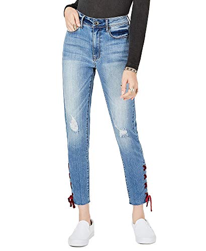 American Rag Juniors' Velvet Lace-Up Skinny Ankle Jeans