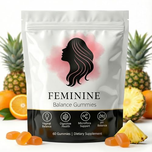 Feminine Balance Gummies für Frauen Premium Vegan Gummis mit Ananasgeschmack aus Hawaii pH-Balance Unterstützung Frischegefühl Flora & Immunsystem 60 Stück
