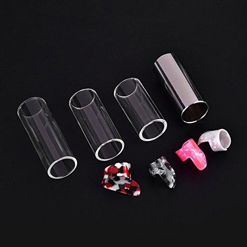 4Pcs Guitar Slide, Stainless Steel Glass Slides With Finger Picks And Plastic Box For Guitar, Bass, Medium Guitar Slide Guitar Slide #TOP7