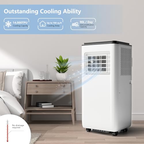 Image of 8000 BTU Portable Air Conditioners, 4-in-1 Cooling AC Portable Air Conditioner for Room with Sleep Mode, Ventless Floor Air Conditioner, 3 Speeds Fan & Dehumidifier