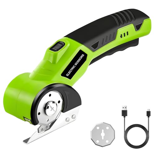 Kabellose 4-in-1 Elektrische Universalschere mit 2 Selbstschärfenden Klingen für Pappe Teppich & Dünnes Metall