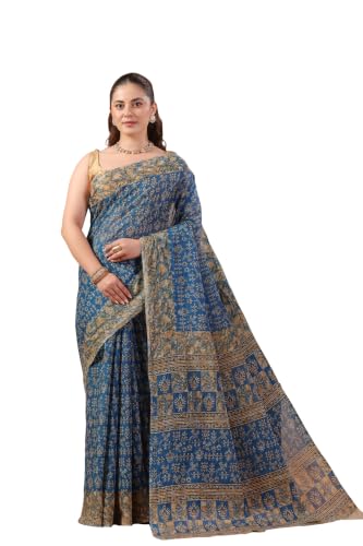 Image of TAMAIRA FASHION Mulmul Pure Cotton Saree For Woman Warli Batik Printed |Office Wear Daily Wear Sarees For Women Without Blouse Piece(Available in 11 Colours)