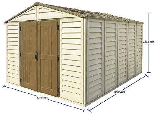 Duramax WoodBridge Plus 10.5' x 13' Schuppen – Beige/Braun, 399.8x318.7x222.0 cm – Bild 3