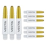 WINMAU Dart Shaft - Vecta Blade360 Polycarbonate Dart Stems - 1 Set per pack (3 darts Shafts in total) - Professional Darts Accessories - White & Gold Short Shafts