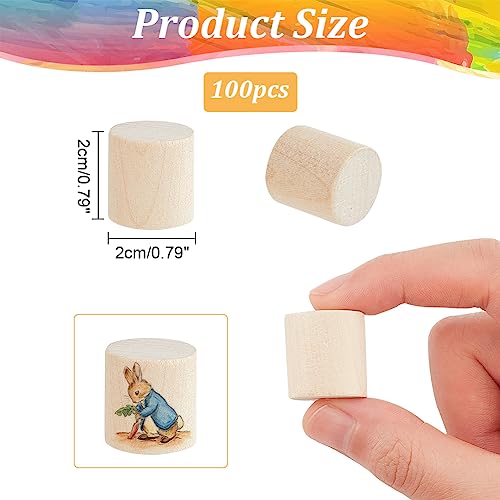 NBEADS 100 Pcs Wooden Craft Blocks Cylinders - Image 2