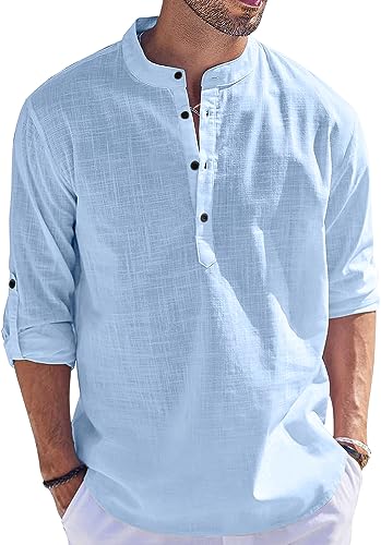 Image of Men's Regular Fit Cotton Blend Casual Kurta