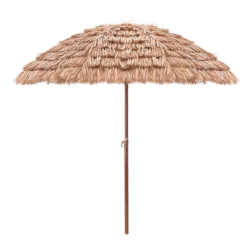 YPAPBHT Parapluie de chaume simulé en PP haute densité, parapluie de tonnelle coupe-vent et résistant au soleil, de paille pare-soleil extérieur, grand...