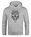 Produktbild Neverless® Hoodie Herren Aufdruck Wolf-Motiv Print Boho Bohemian Ethno Style Kapuzen-Pullover Männer grau XL