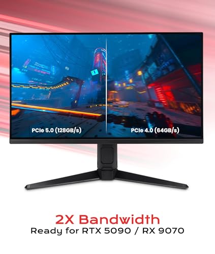 LINKUP Cabo Riser PCIE 5.0 | para montagem vertical de GPU | Ângulo reto | Placa gráfica pronta para GPU | Usável com PCIe 4.0 e RX9070/RTX5090 | 15 cm (comprimento total: 19 cm) - Imagem 4