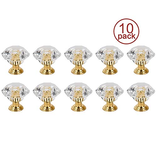 10 peças de acessórios para móveis domésticos, puxadores de gaveta de armário, puxadores de cristal