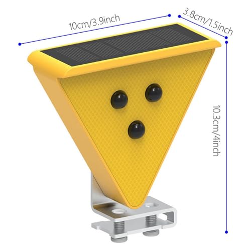 Luz de advertencia solar resistente al agua con destello LED amarillo vial 8