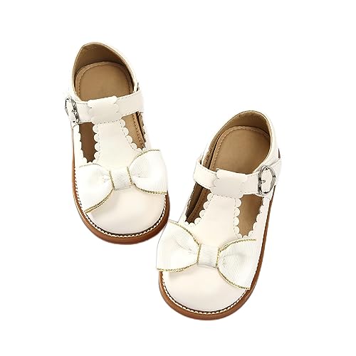 Toddler Little Girls White Size 11 Mary Jane Dress Shoes Flats for Girl School Uniform Shoes - Main Image