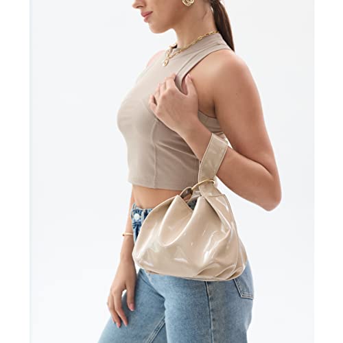 Bolso Tote Pequeño Mujer de Cuero Vegano Brillante miniatura 3