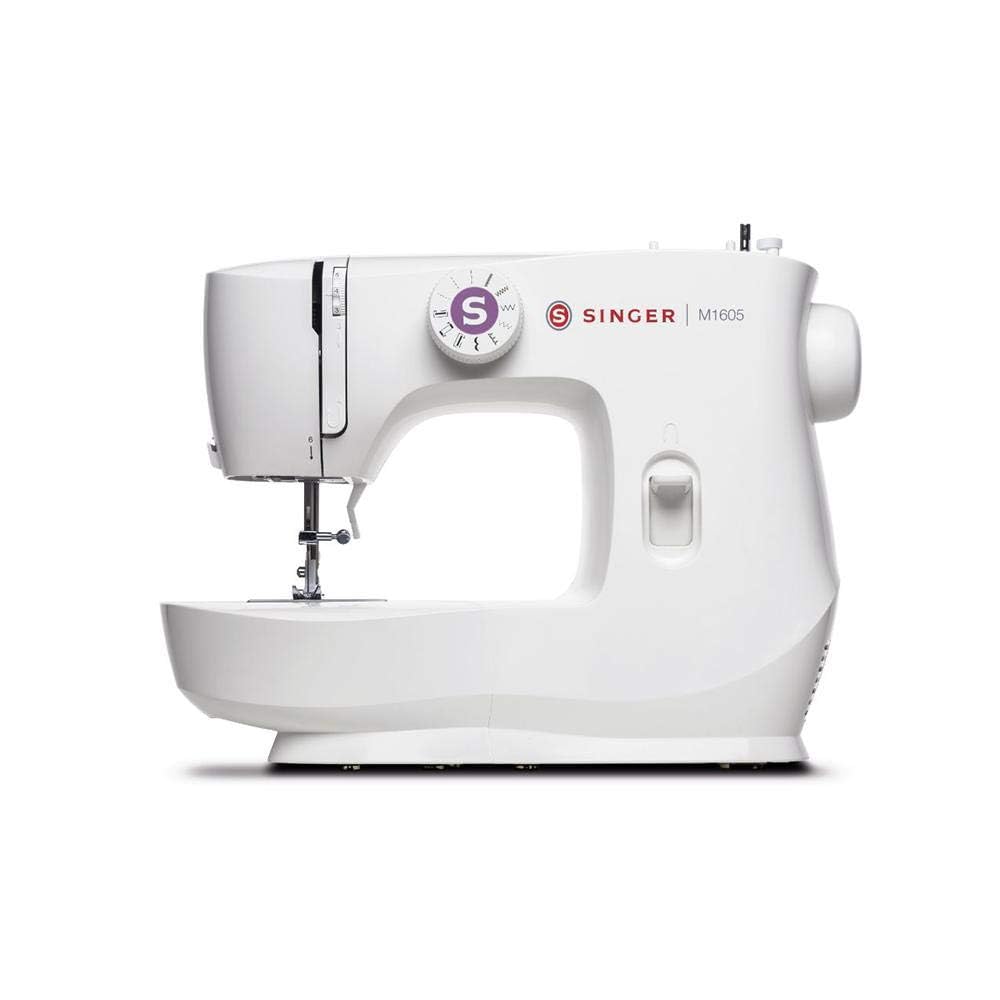 Singer M1605 Domestic Sewing Machine, 6 Built-in Stitches, Easy Stitch Selection, with Front loading Bobbin & Adjustable Thread Tension Dial