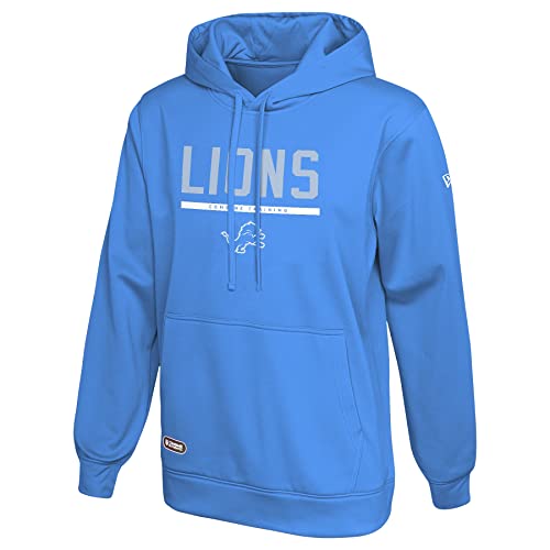 New Era NFL Men’s Safety Performance Pullover Hooded Sweatshirt, Pro Football Fleece Hoodie, Detroit Lions, X-Large