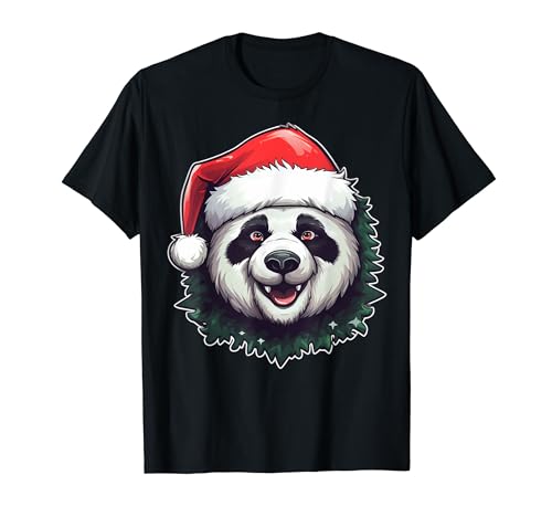 Bear Wearing Santa Hat Christmas Tree Bear Lover Xmas Camiseta