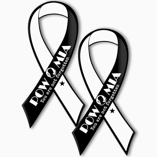 Image of Magnet Me Up POW MIA You are Not Forgotten Patriotic Ribbon Magnet Decal, 3.5x7 Inches, Heavy Duty Automotive Magnet for Car Truck SUV, in Support of American Military, Crafted in The USA