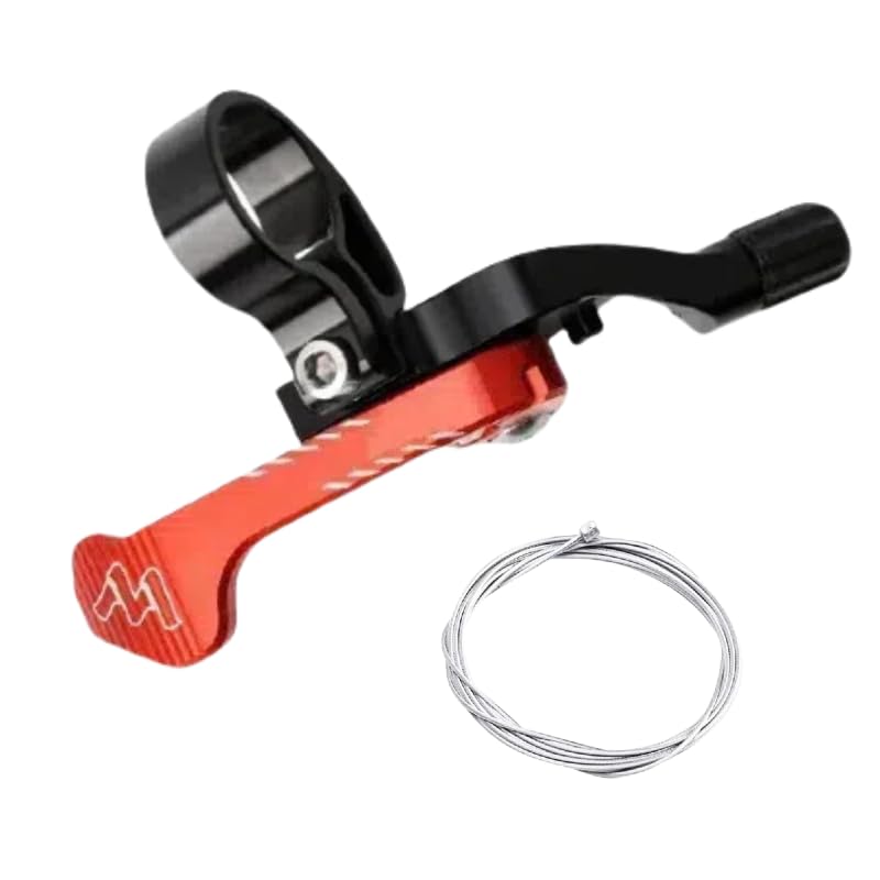 WEEVDRIE Dropper Seat Post for Mountain Bike, MTB Dropper Post Lever, Aluminium, Bicycle Seat Post Lever for 22.2 mm Handlebar, Remote Control with Dropper, Adjustable Remote Control (Red)