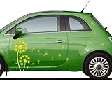 autoaufkleber baby pusteblume Folie: Selbstklebend; 2x Autoaufkleber Pusteblume Set  32 Flugsamen Blume Auto Löwenzahn 5E092_4, Farbe:Weiß glanz;Hohe:35cm