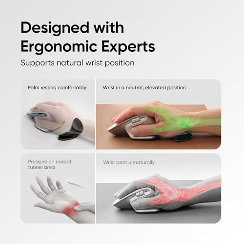 Image of Frido Mouse Wrist Support (Right Hand) | Smooth Gliding Wrist Rest for Wrist Pain & Carpal Tunnel Syndrome Relief | for Laptop, Office & Gaming | Universal Fit Wrist Pad for Keyboard & Mouse