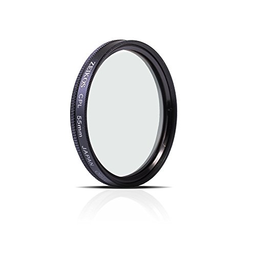 Zeikos 55mm Multi-Coated Circular Polarizer CPL Glass Filter w/ Rotating Mount For Nikon AF-P DX NIKKOR 18-55mm, Nikon 1 NIKKOR 10-100mm & Tamron AF 90mm f/2.8 Di