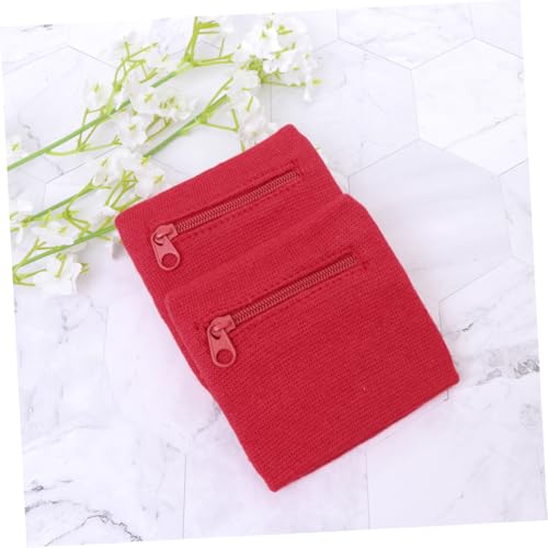 2Pcs Red Wristband Bag Zipper Keys Pouch Coin Bag for Outdoor Sports Running and Fitness Activities Change Pouch3