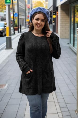 Ofeefan Women Long Sleeve Sweaters Winter Tunic Tops To Wear With Leggings Black Xl thumb #1