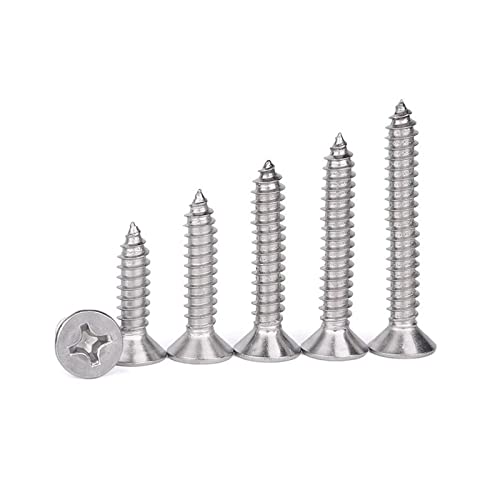 M4 x 22mm Self Tapping Screws, Phillips Flathead 304 Stainless Steel Screws - Image 4