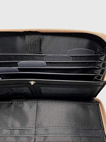 Cash Budgeting Wallet (Brown plaid), Zip Around, Accordion File System, Wristlet Strap, Women's Wallet3