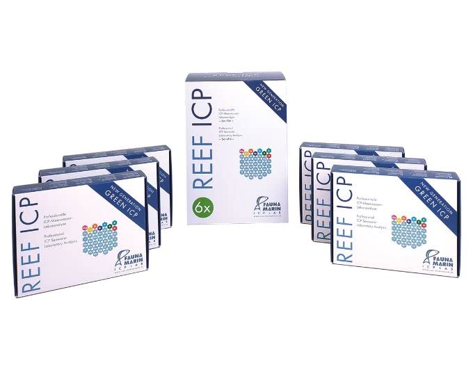 Fauna Marin SRL ICP - Set di 6 test ICP, analisi dell'acqua dei principali macro e oligoelementi, 6 pezzi