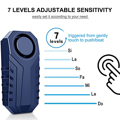 Wsdcam 8493-22R 113Db Bike Alarm Wireless Anti Theft Vibration Motion Sensor Vehicle Security Alarm System Waterproof Motorcycle Alarm Bicycle Alarm thumb #2