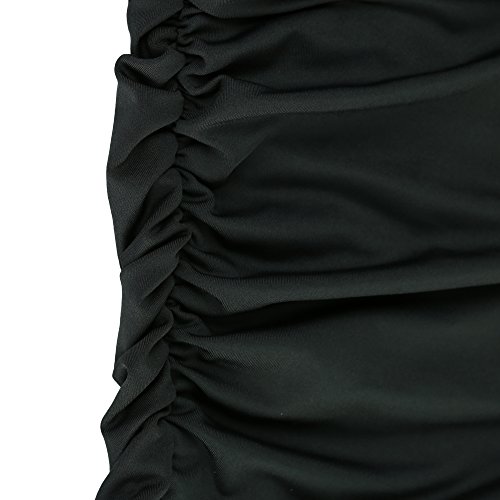 Anxihanee Mini vestido feminino com ombros de fora, manga morcego, festa, clube, franzido, Preto, X-