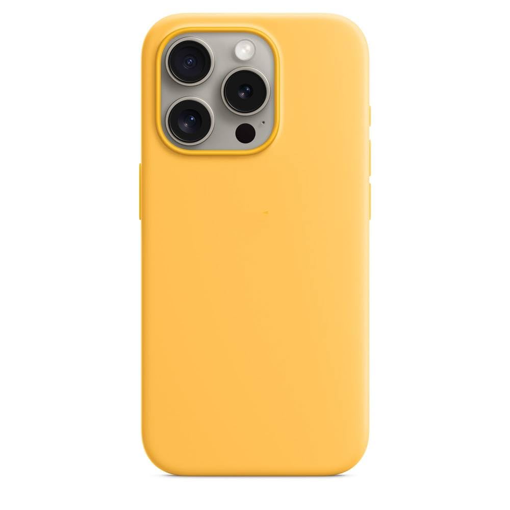 Coque iPhone 15 Pro antichoc silicone liquide magnétique soleil - 5