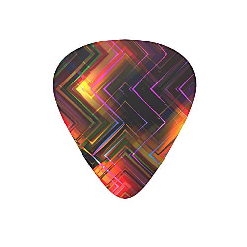 Lot de 12 médiators de guitare abstraits géométriques fluo colorés pour guitare électrique, basse acoustique, cadeau avec boîte - Les Beatles, Paul McCartney, John Lennon, RIngo Starr, George Harrison Lot de 12 médiators de guitare abstraits géométriques fluo colorés pour guitare électrique, basse acoustique, cadeau avec boîte