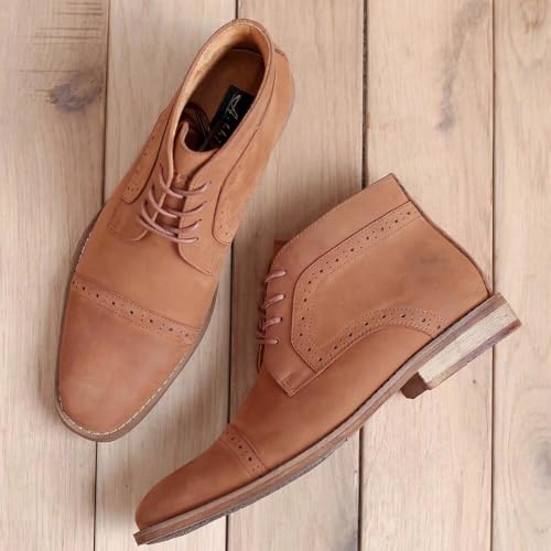Image of Arkbird Chukka Boots for men, Grainy Leather Lace-up Ankle Boot Fashion and Comfort Casual Oxfords