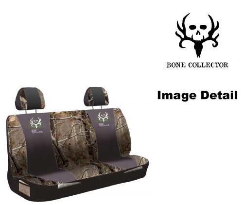 LA Auto Gear Bone Collector Buck Skull Michael Waddell's Brand Camo Logo Car Truck SUV Universal-fit Rear Bench Seat Cover with Head Rest Covers LA Auto Gear Bone Collector Buck Skull Michael Waddell's Brand Camo Logo Car Truck SUV Universal-fit Rear Bench Seat Cover with Head Rest Covers