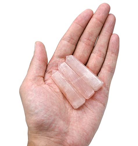 Image of Certified Rose Quartz Crystal Tower Obelisk Point for Chakra