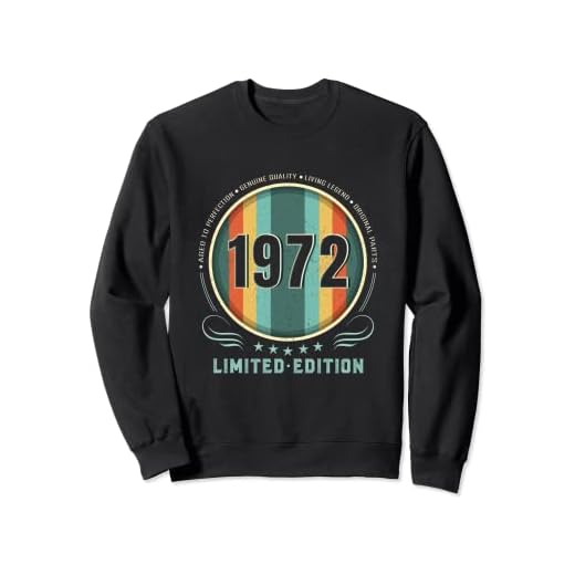 Camiseta vintage 1972 para mujer, edición limitada, cumpleaños 1972 Sudadera
