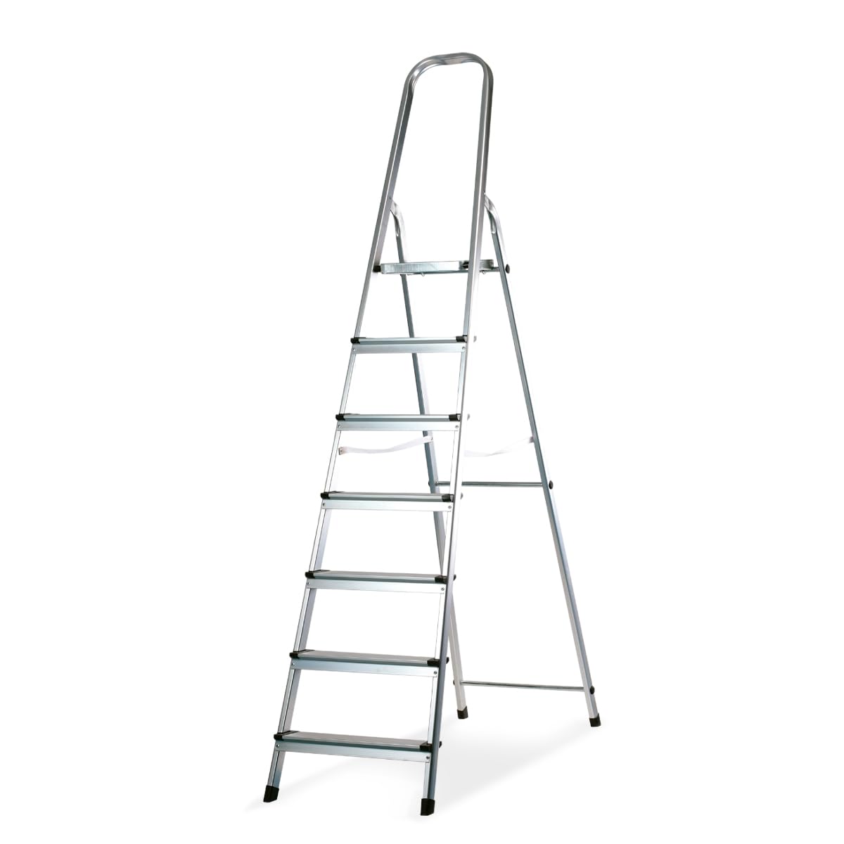 Amig - Escalera Plegable con 7 peldaños - Fabricado en Aluminio - Medida de Peldaños Pequeños 28 cm x 8 cm - Medida de Peldaño Grande 25 cm x 25 cm x 28 cm - Uso Doméstico - Carga Máxima: 150 kg